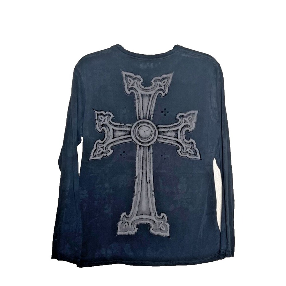 Affliction  T-shirt Men's Small Black "Live Fast' Lions Shield Cross